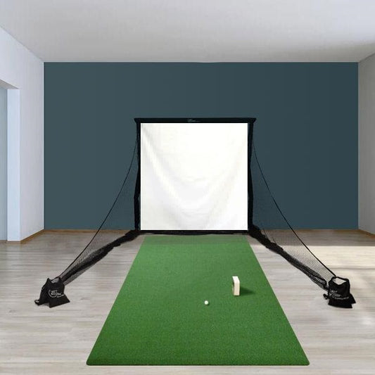 Indoor/Outdoor Golf Simulator Enclosure Kit with Impact Screen and Hitting Matt
