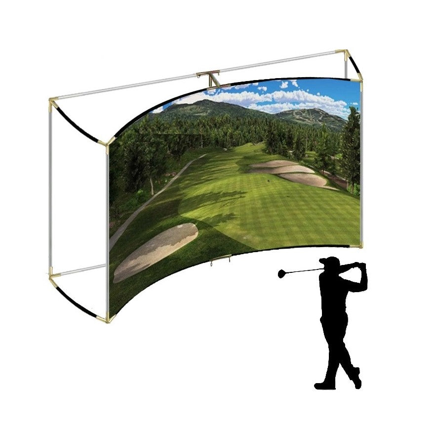 Beginners series including Indoor Home Golf Projection Impact Screen with Freestanding Curved Frame Corners