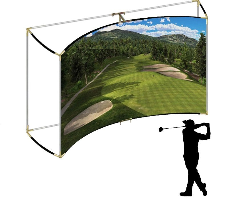 Pro Series Golf Projection Impact Screen & Freestanding Curved Frame corners